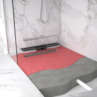 Complete Screed Floor Wet Room Solution with 60cm Linear Drain - Stainless Steel