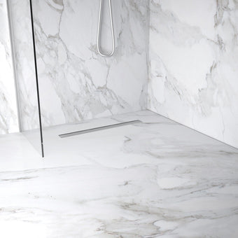 Small Wet Room In A Box For Timber Floors 120cm x 90cm with Drain - Stainless Steel