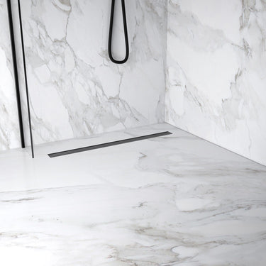 Extra Large Wet Room in a Box for Timber Floors 160cm x 100cm with Drain - Brushed Gunmetal