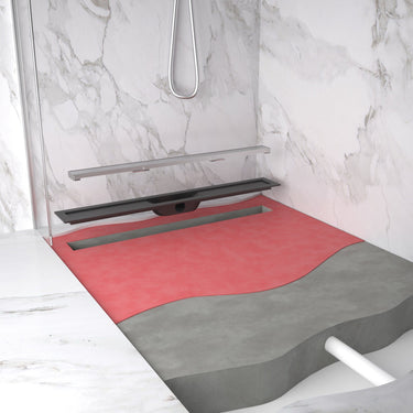 Complete Screed Floor Wet Room Solution with 80cm Linear Drain - Stainless Steel