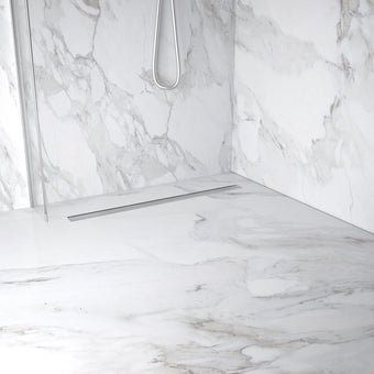 Complete Screed Floor Wet Room Solution with 80cm Linear Drain - Stainless Steel