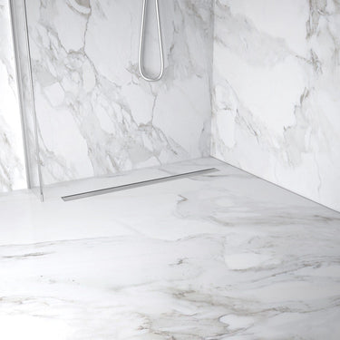 Complete Screed Floor Wet Room Solution with 80cm Linear Drain - Stainless Steel