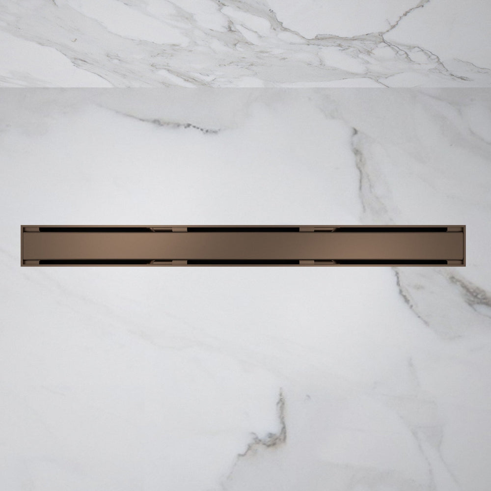 Complete Screed Floor Wet Room Solution with 60cm Linear Drain - Brushed Bronze