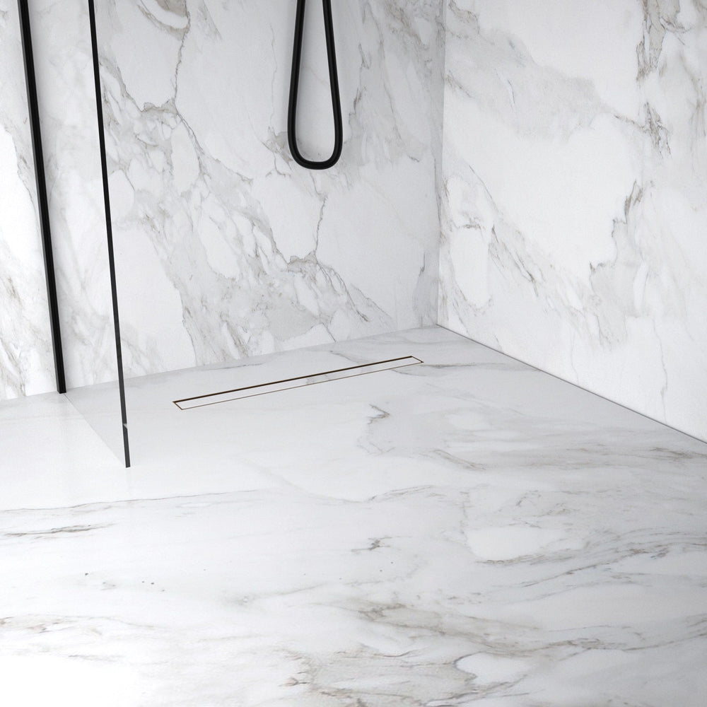 Large Wet Room in a Box for Timber Floors 160cm x 90cm with Drain - Brushed Copper