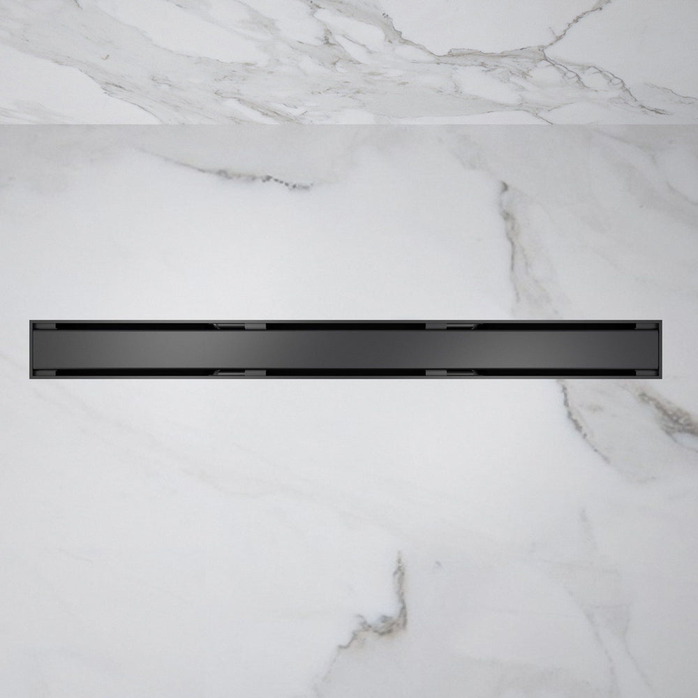 Complete Screed Floor Wet Room Solution with 80cm Linear Drain - Brushed Gunmetal