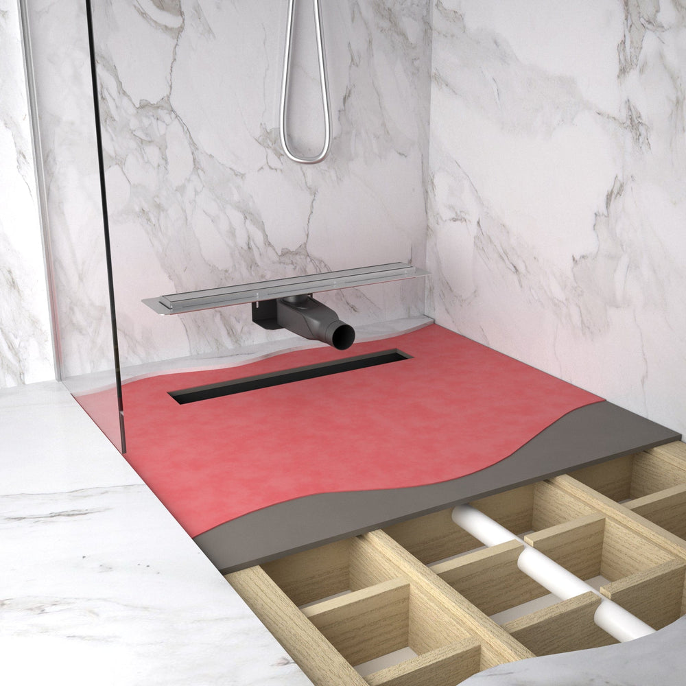 Small Wet Room In A Box For Timber Floors 120cm x 90cm with Drain - Stainless Steel