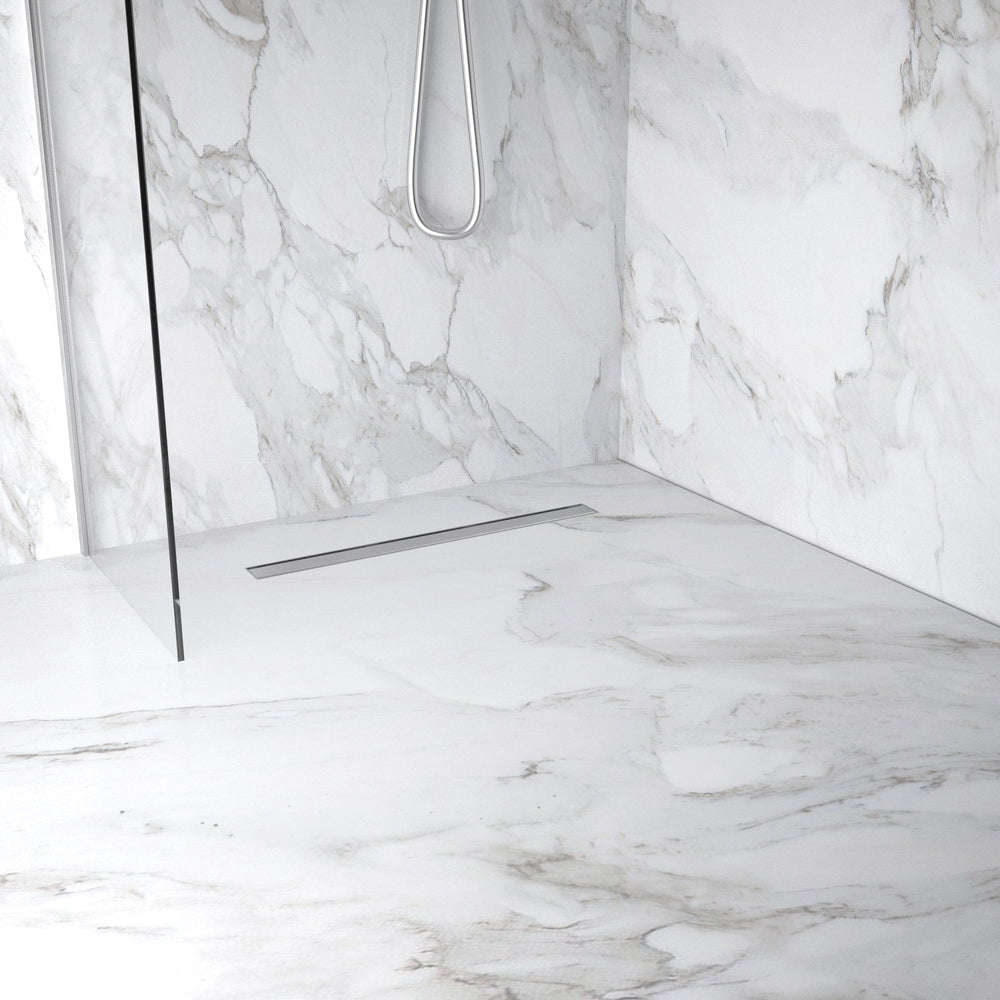 Large Wet Room In A Box For Timber Floors 160cm x 90cm with Drain - Stainless Steel