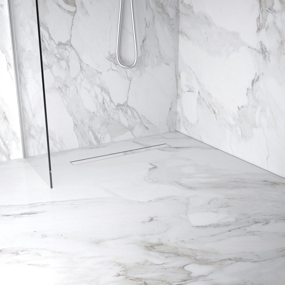 Large Wet Room In A Box For Timber Floors 160cm x 90cm with Drain - Stainless Steel