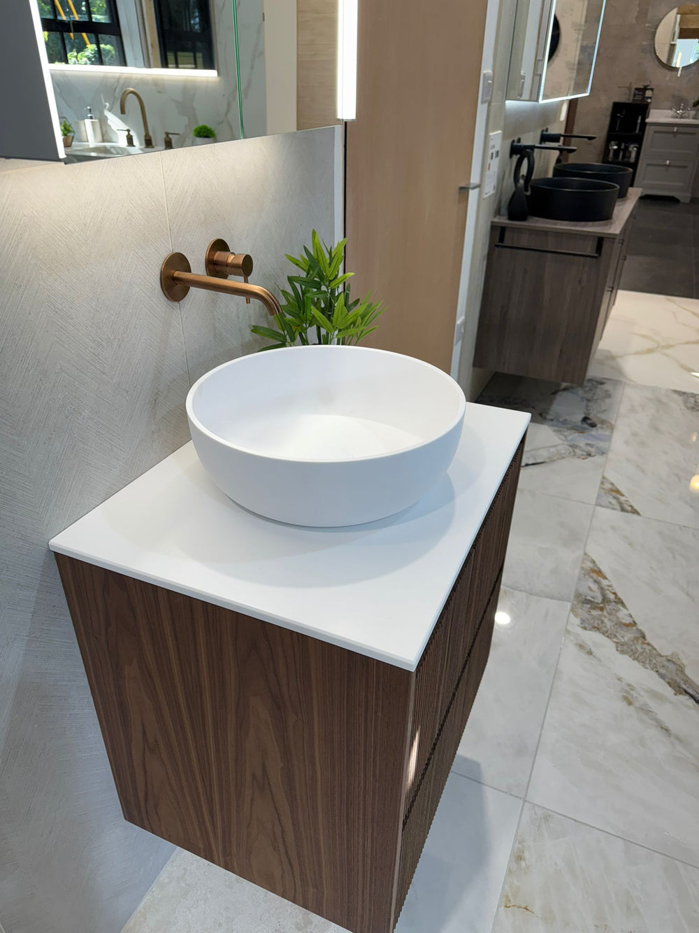 Vergato Solid Surface Countertop Round Basin 370mm