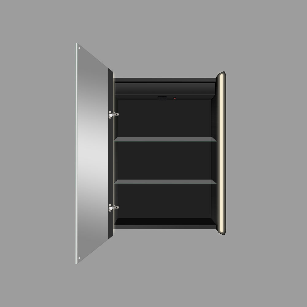 Corvina Modern Mirror Cabinet 500 x 700mm - Matt Black