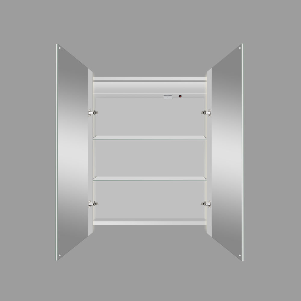 Corvina Modern Mirror Cabinet 600 x 700mm - Aluminium