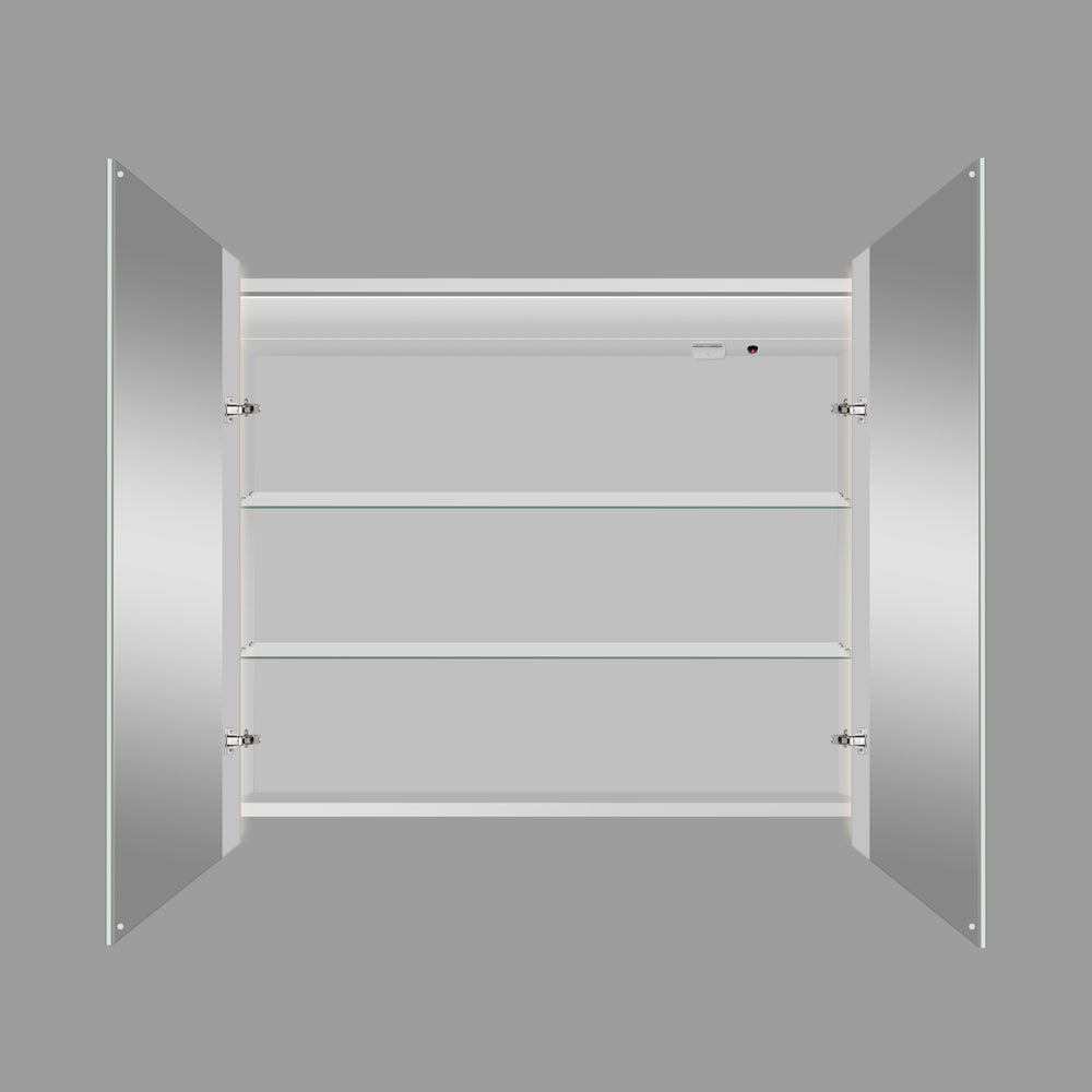 Corvina Modern Mirror Cabinet 900 x 700mm - Aluminium