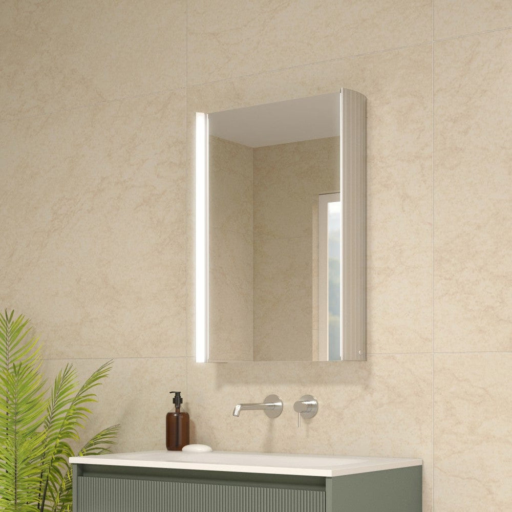 Corvina Modern Mirror Cabinet 500 x 700mm - Aluminium