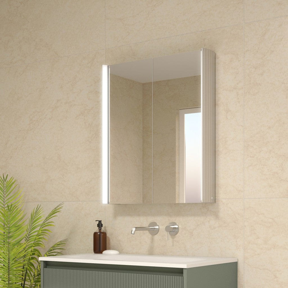 Corvina Modern Mirror Cabinet 600 x 700mm - Aluminium