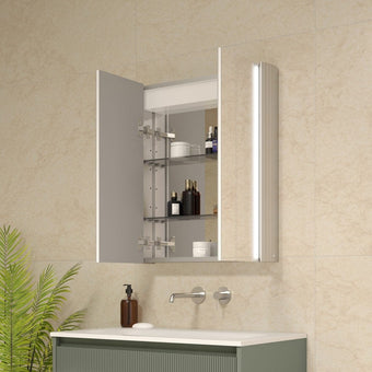 Corvina Modern Mirror Cabinet 600 x 700mm - Aluminium