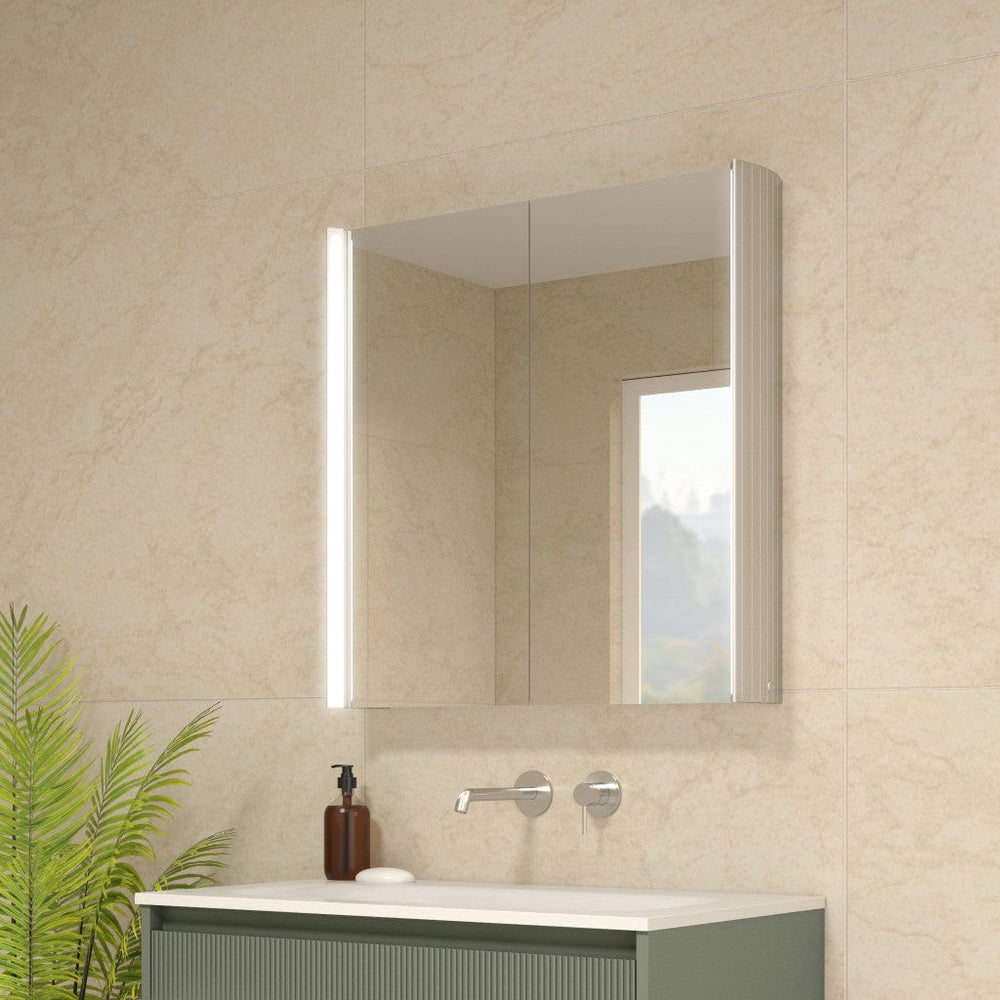 Corvina Modern Mirror Cabinet 700 x 700mm - Aluminium
