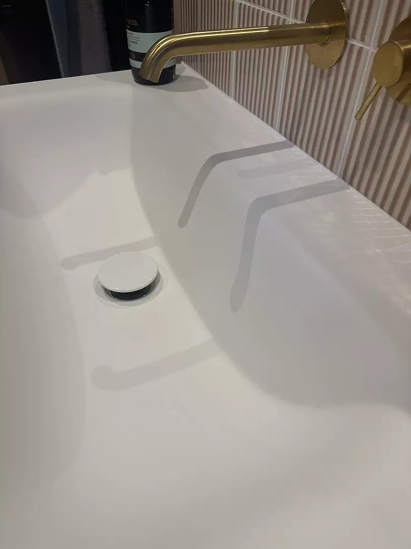 Disegno Click Clack Freeflow Basin Waste - Matt White