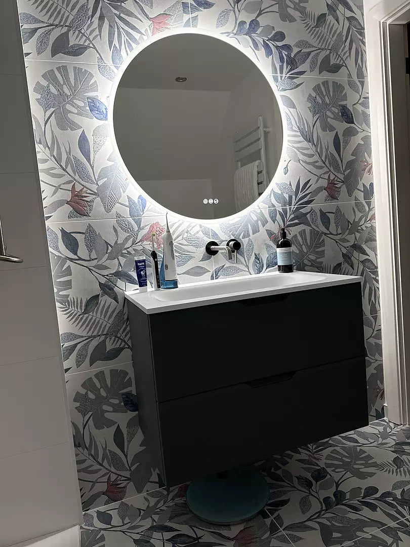 Tasca Two Drawer Vanity Unit With Beyondstone Basin - Matt Dark Green 800mm