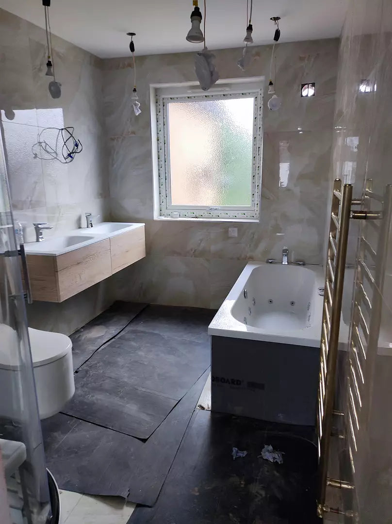 Raffinata Two Drawer Vanity Unit With Beyondstone Double Basin - Oak 1400mm