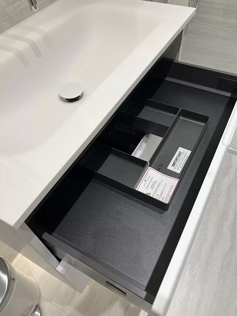 Tasca Two Drawer Vanity Unit With Beyondstone Basin - Matt White 800mm