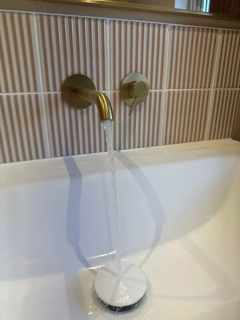 Brushed Brass Wall Mounted Mixer Basin Tap