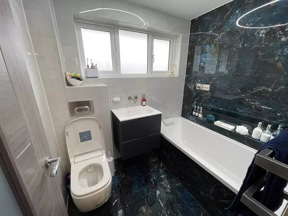 Tasca Two Drawer Vanity Unit With Beyondstone Basin - Matt Indigo 600mm