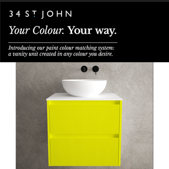 Scanalato Double Drawer Countertop Vanity Unit - Choose Your Own Colour 600mm