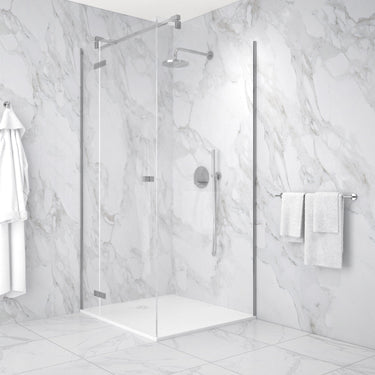 Hinged 1000mm Shower Door & 900mm Side Panel - Chrome
