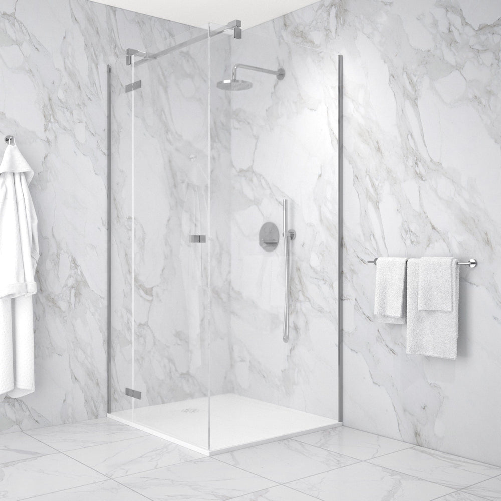 Hinged 1000mm Shower Door & 900mm Side Panel - Chrome