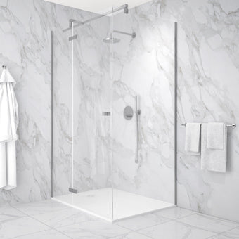 Hinged 1200mm Shower Door & 1000mm Side Panel - Chrome