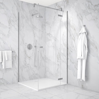 Hinged 1000mm Shower Door & 1000mm Side Panel - Chrome