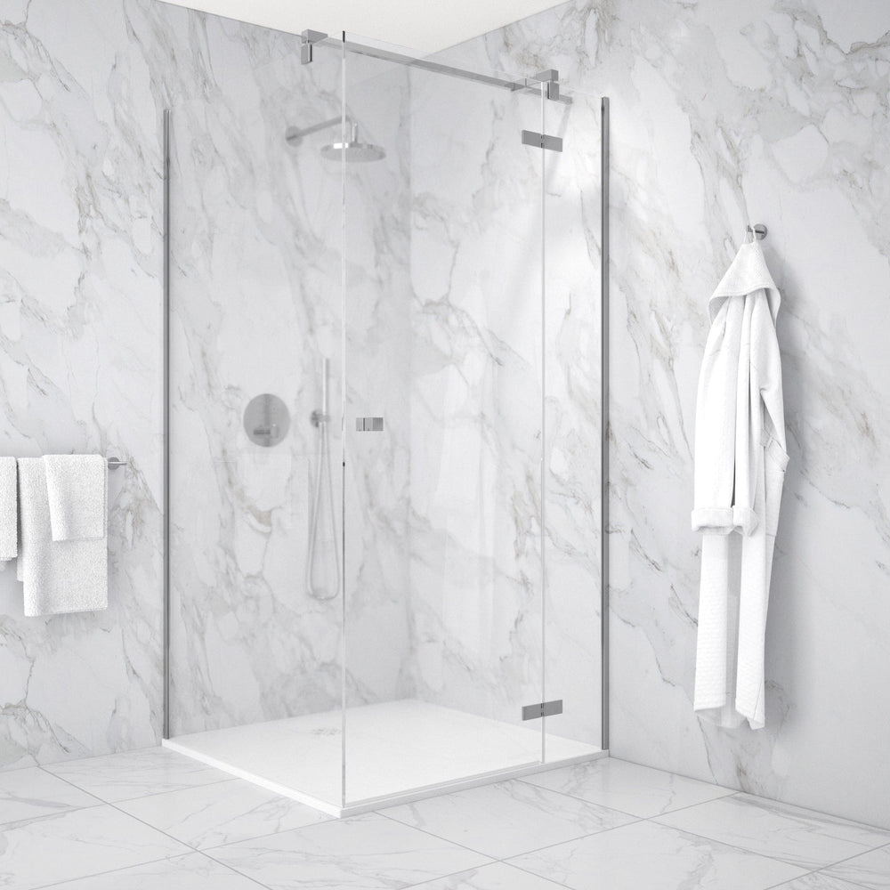 Hinged 1000mm Shower Door & 1000mm Side Panel - Chrome