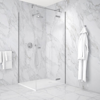 Hinged 1000mm Shower Door & 900mm Side Panel - Chrome