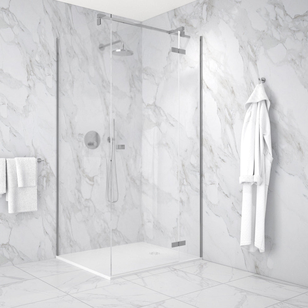 Hinged 1000mm Shower Door & 900mm Side Panel - Chrome